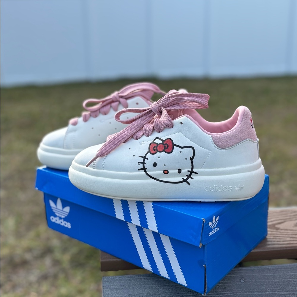 Adidas Hello Kitty Pink and White Sneakers